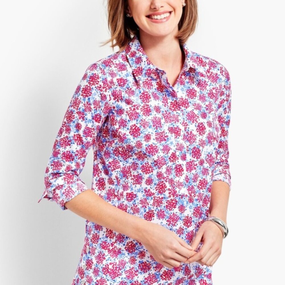Talbots The Perfect Tunic in Ditsy Floral Size 14
